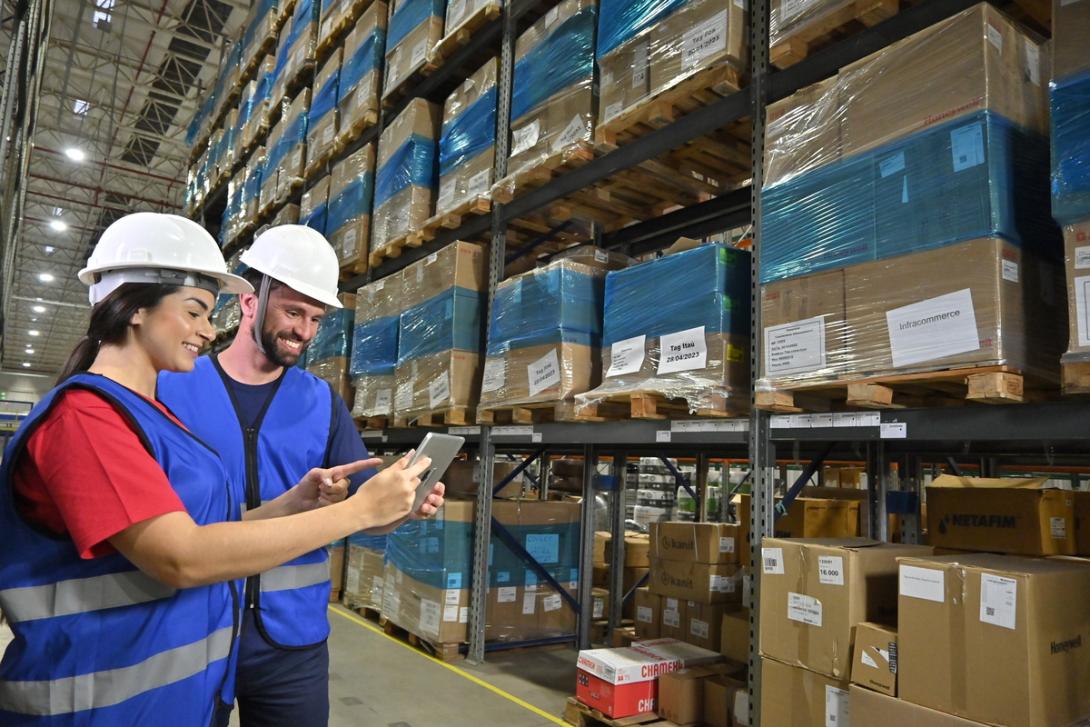 Profissionais separam os produtos em diferentes tipos de armazenagem